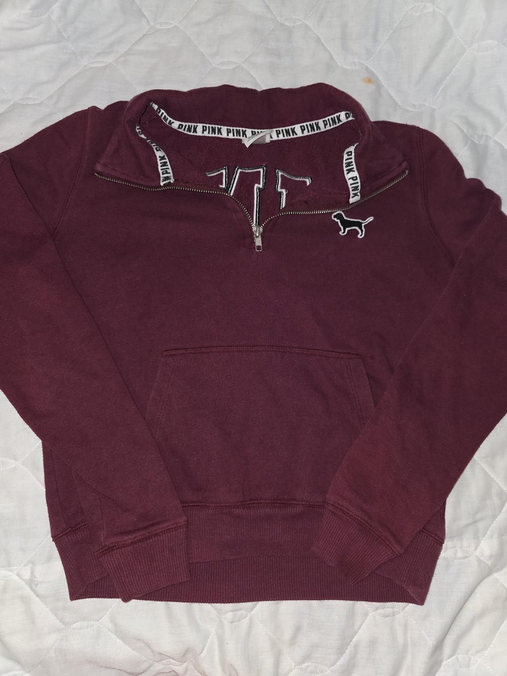 PINK Victoria's Secret WOMEN'S Half-Zip Pullover in Burgundy